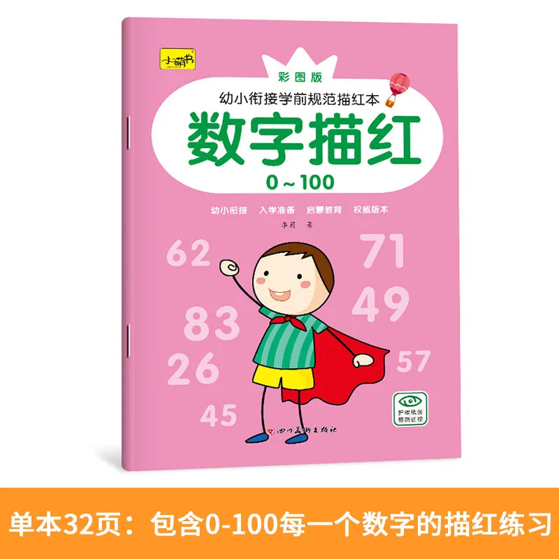 32 Pages Alphabet Tracing Workbook Educational Books Number Children Calligraphy Handwriting Copybook for Kids