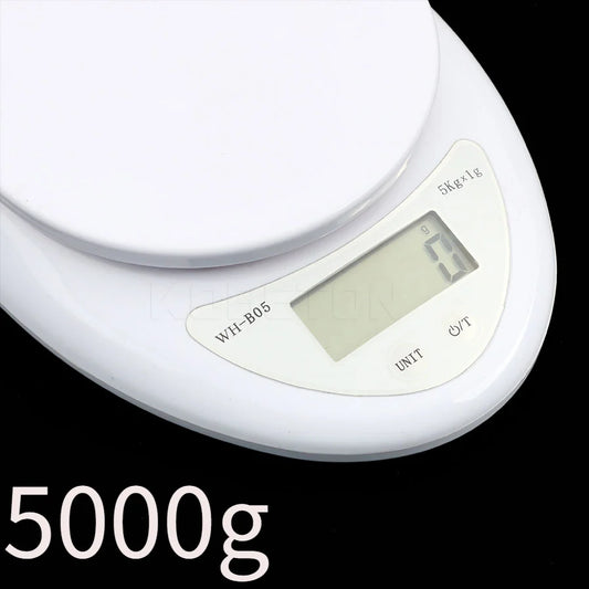 5kg Digital Kitchen Scale - Portable LED Food Weight Scale with 1g Precision for Baking & Cooking