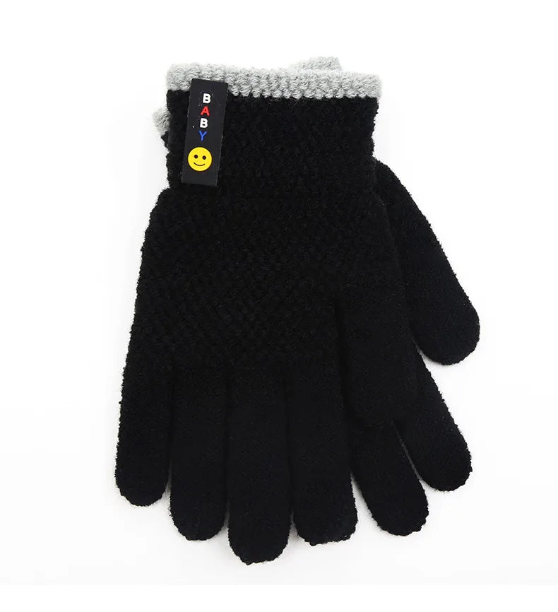 Kids Winter Gloves - Warm Knitted Mittens for Boys & Girls Ages 6-10 | Premium Cotton Stretch Gloves