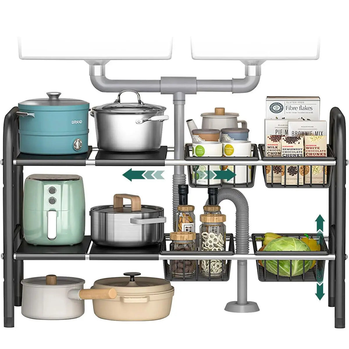 UK Refein 2 Tier Under Sink Organizer and Storage Multifunctional Storage Rack