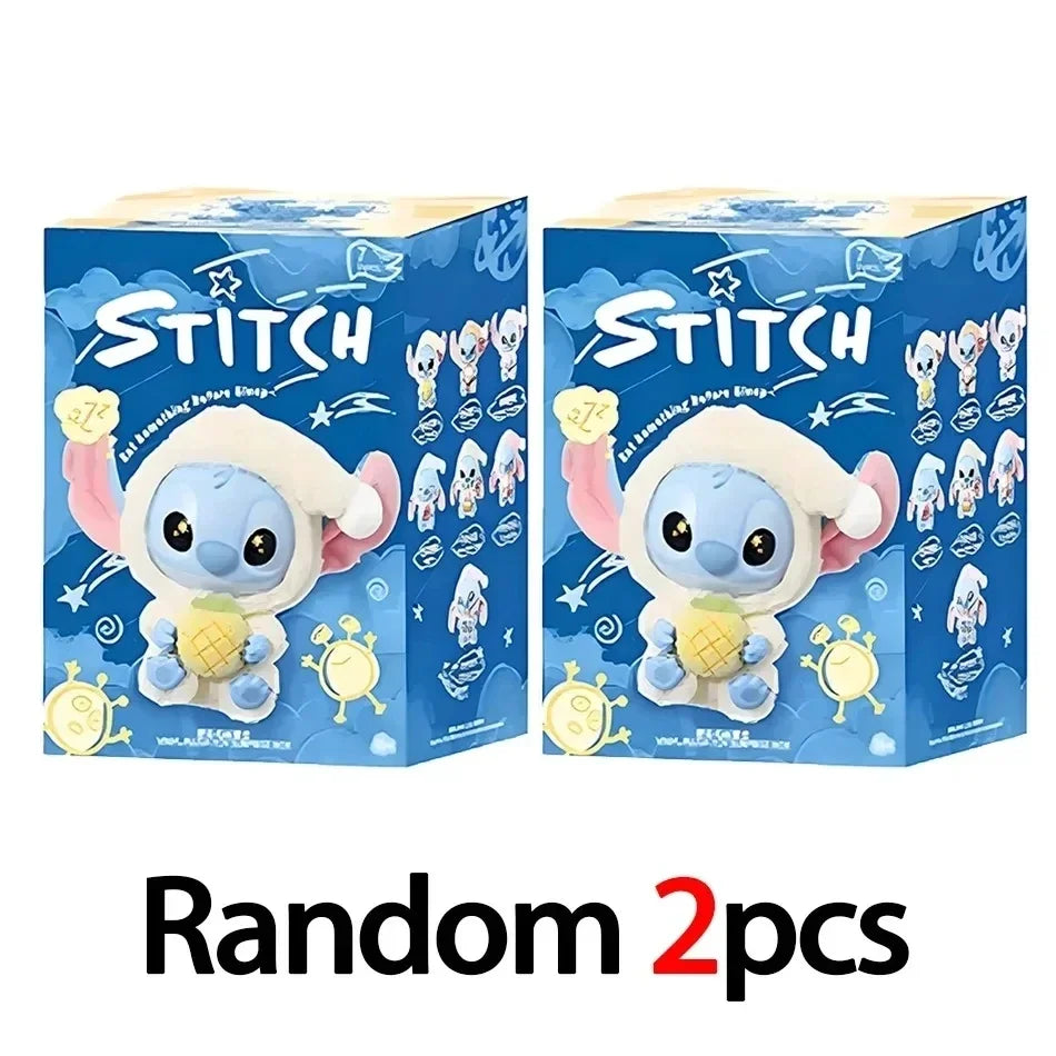 Heißes Spielzeug! Kawaii Stitch Blindbox-Tasche „Eat Some Thing Before Sleep“-Serie Vinyl-Anhänger, süße Puppe, Überraschungsbox, flauschige Puppe für Erwachsene