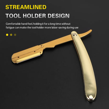 Professional Barber Razor Folding Shaving Knife Manual Beard Beard Cut Razors Holder For (No Shaving Blade) Salon Removal Tools