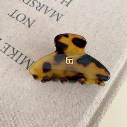 Acetate Letter B Hair Clip Curved Design High Ponytail Claw for Teens Cute Korean Fashion Hair Accessory Secure Hold Daily