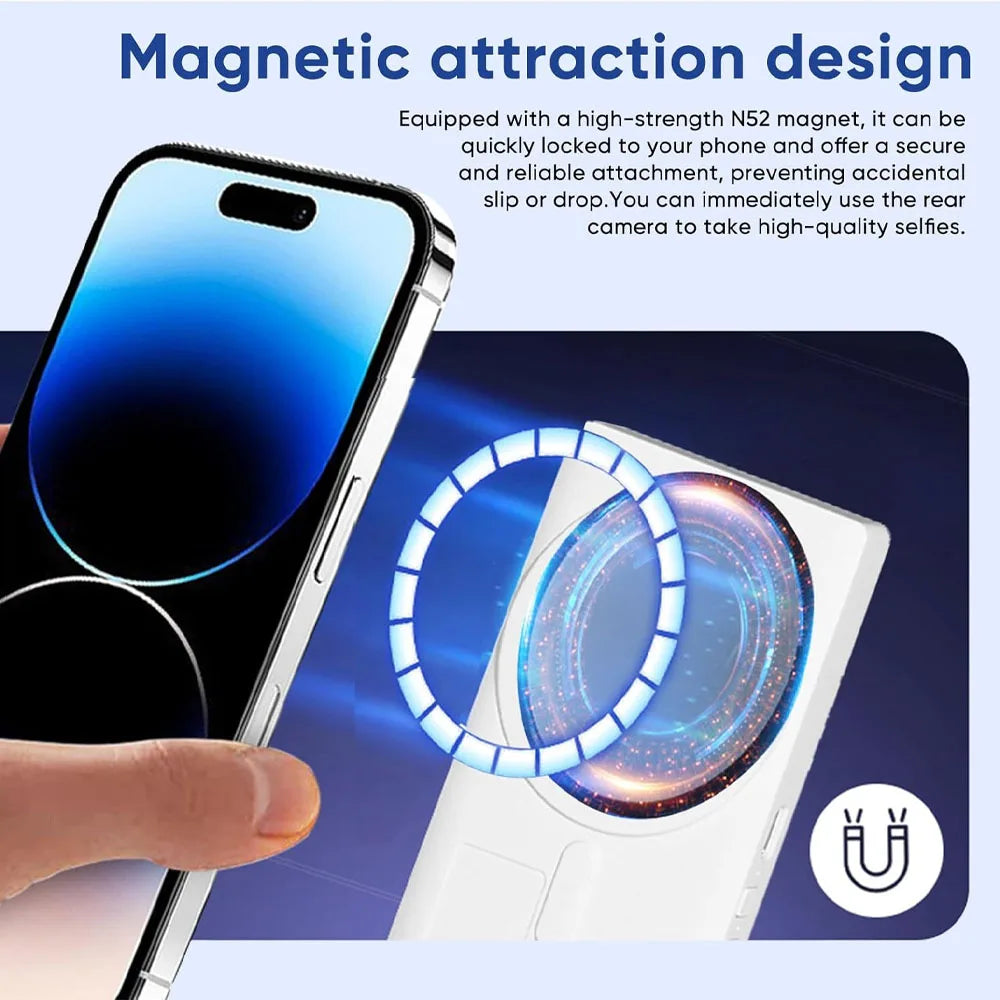Phone Selfie Monitor Screen Wireless Magnetic Mount Vlog Phone Rear Camera Selfie WiFi Bluetooth Connection for Selfie Live