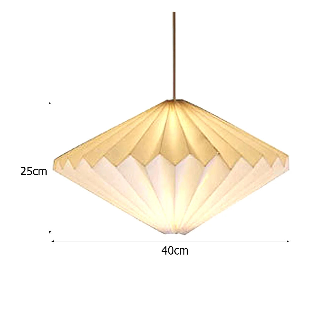 Nordic Creative Paper Lamp Cover Origami Lantern Hanging Lampshade Foldable Hanging Pendant Light Art Living Room Decoration
