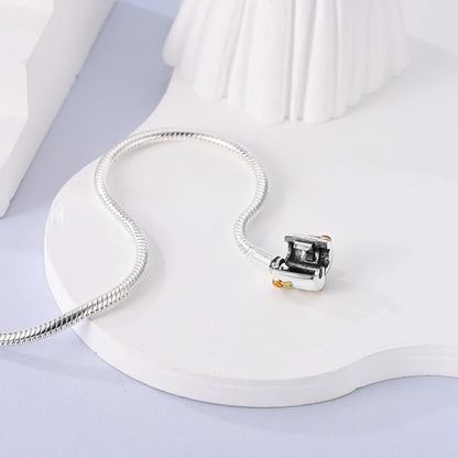 925 Sterling Silver Charm Bracelet - Leaf, Clover, Butterfly & Heart Design | 17-20cm Adjustable