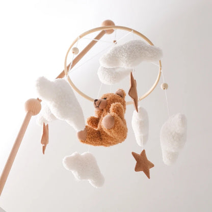 Baby Crib Mobile Bed Bell Toys Musical Rattle Educational Toys Bed Bell Newborn Mobile Bed Bell Bracket Baby Hanging Toys Holder