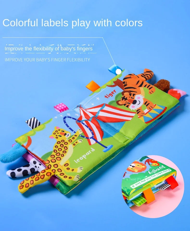 Animal Tail Cloth Book Tear Can Bite Pop-up Book Educational Enlightenment Early Education Infant Cognitive Toys 0-3 Years Old