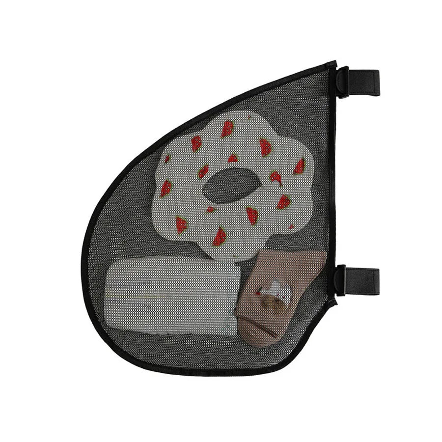 Baby Stroller Side Mesh Bag Large Capacity Toddler Toy Diaper Feeding Bottle Storage Bag Baby Stroller Hanging Black Mesh Bags