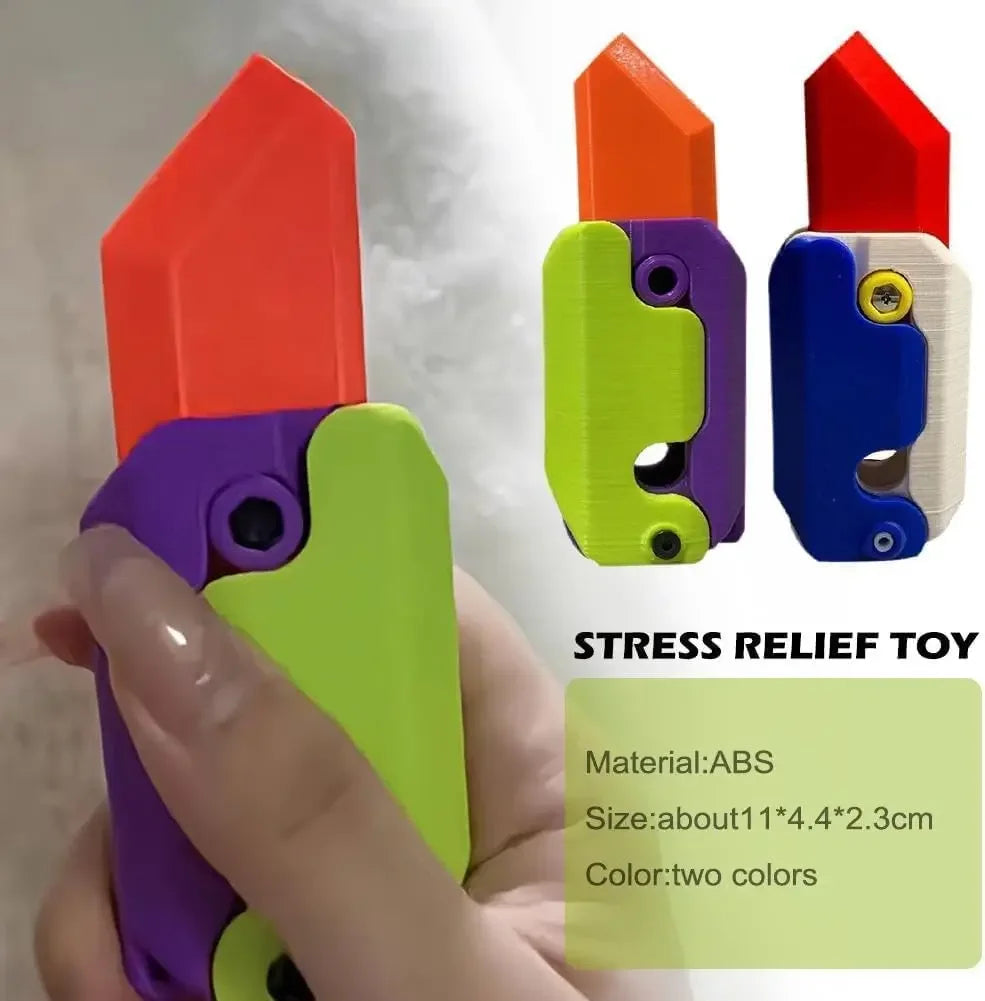3D Printing Gravity Knife Toy Cub Jumping Small Radish Knife Fidget Toys Decompression Push Card Small Carrot Knife