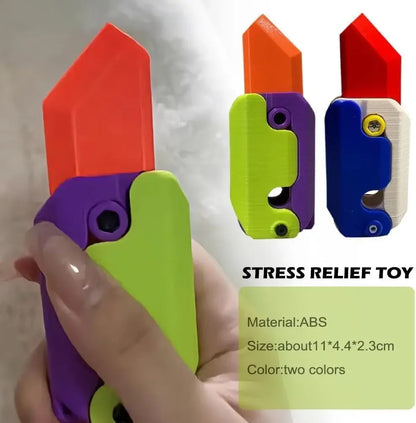 3D Printing Gravity Knife Toy Cub Jumping Small Radish Knife Fidget Toys Decompression Push Card Small Carrot Knife