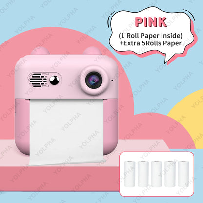 Kids Camera Instant Print, HD Instant Print Camera for Kids, Selfie Digital Camera for Kids Boys& Girls Ideal Kids Toys Gifts
