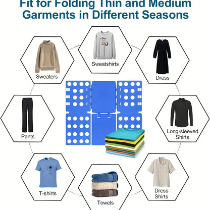 Plastic Clothes Folding Board Easy and Fast Kids Laundry Folder Shirt Folding Board Home Storage Tool for Kid Children Adults