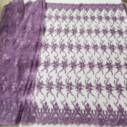 White African Lace Fabric 2025 Embroidered Nigerian Lace Fabric High Quality Cord lace French Tulle Fabric Wedding L-W006A