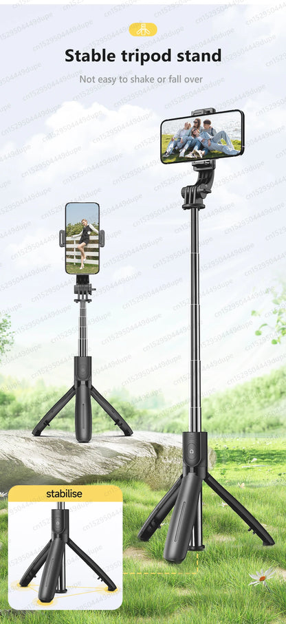 TOKQI-L21 Selfie Stick Telescopic Travel Handheld Tripod Portable Phone Stand for Cell Phone Live Streaming TikTok Recording