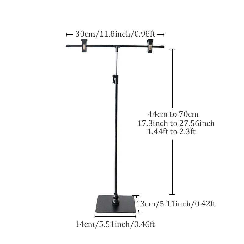 BFOLLOW 30cm T Shape Background Stand with 40cm PVC Backdrop Props for Product Photography Desk Photo Shooting Kit Studio Set