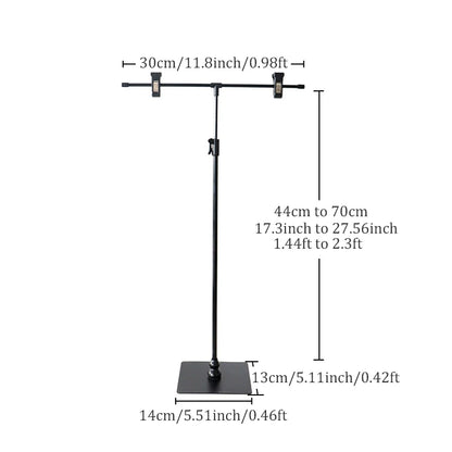 BFOLLOW 30cm T Shape Background Stand with 40cm PVC Backdrop Props for Product Photography Desk Photo Shooting Kit Studio Set