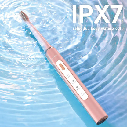 SEJOY Electric Sonic Tooth Brush for Adult USB Rechargeable Electric Toothbrush Washable with 7 pcs Replacement Heads