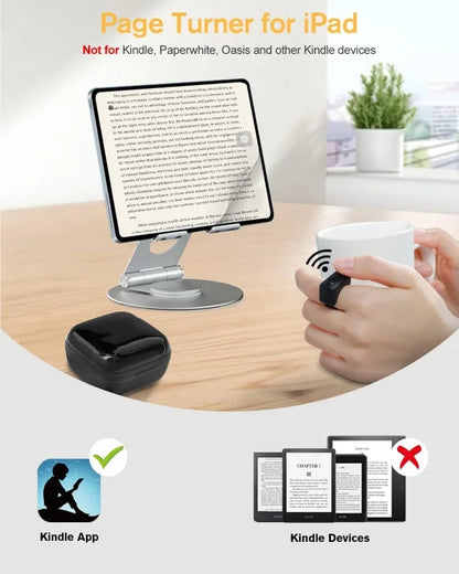 Remote Control for TikTok Page Turner Kindle App Bluetooth Video Recording Remote Scrolling Ring for TIK Tok iPhone iPad iOS