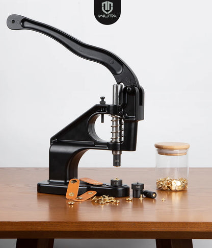 WUTA Manual Button Installation Tool Mute Punching Mushroom Rivets, Eyelet Hand Pressing (without /with Machine) DIY Craft Tools