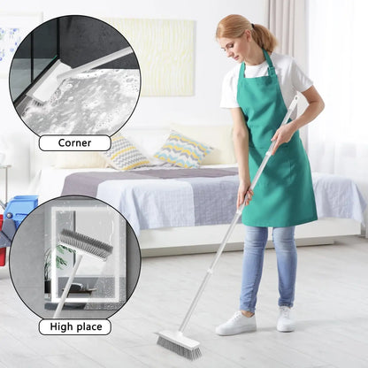 Long Handle Scrub Brush 2 In 1 Floor Scrubber And Squeegee For Cleaning