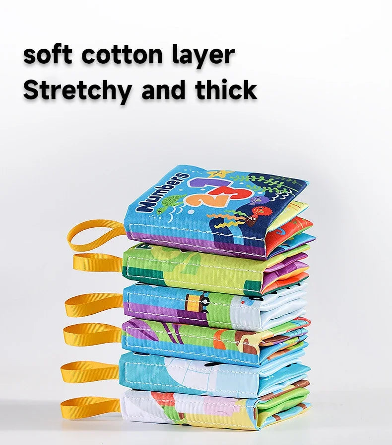 Children Early Educational Toys Rustle Sound Soft Cloth Book Fruits Animal Numbers Food Means of Transportation Cognition Toys