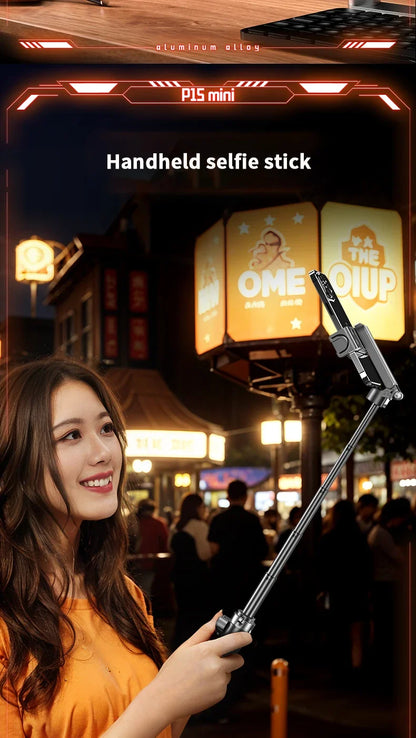 Portable Bluetooth Selfie Stick Tripod with Remote, Foldable Phone Holder Stand for iPhone & Smartphones, Mini Keychain Design