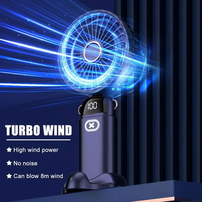 1/2 PCS 3-in-1 1800mAh Foldable USB Fan with Phone Holder - Portable Handheld & Desk Cooler w/ 360° Cooling