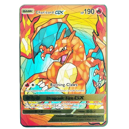 Pokémon 32er-Karten Goldmetall-Pokémon-Karten Englisch Harte Eisenkarten Mewtu Pikachu Gx Glurak Vmax Paket Spielkollektion