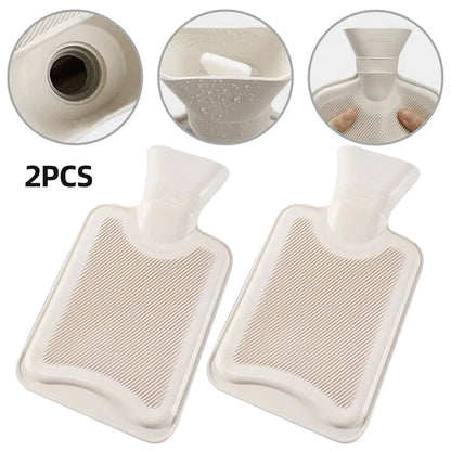 2 Litre Hot Water Bottles Natural Rubber Capacity Heat Therapy Pain Relief