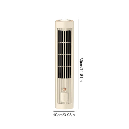 Desk Tower Fan USB Rechargeable Quiet Air Cooler Tabletop Air Conditioner Desktop Cooling Fan for Home Office Dormitory