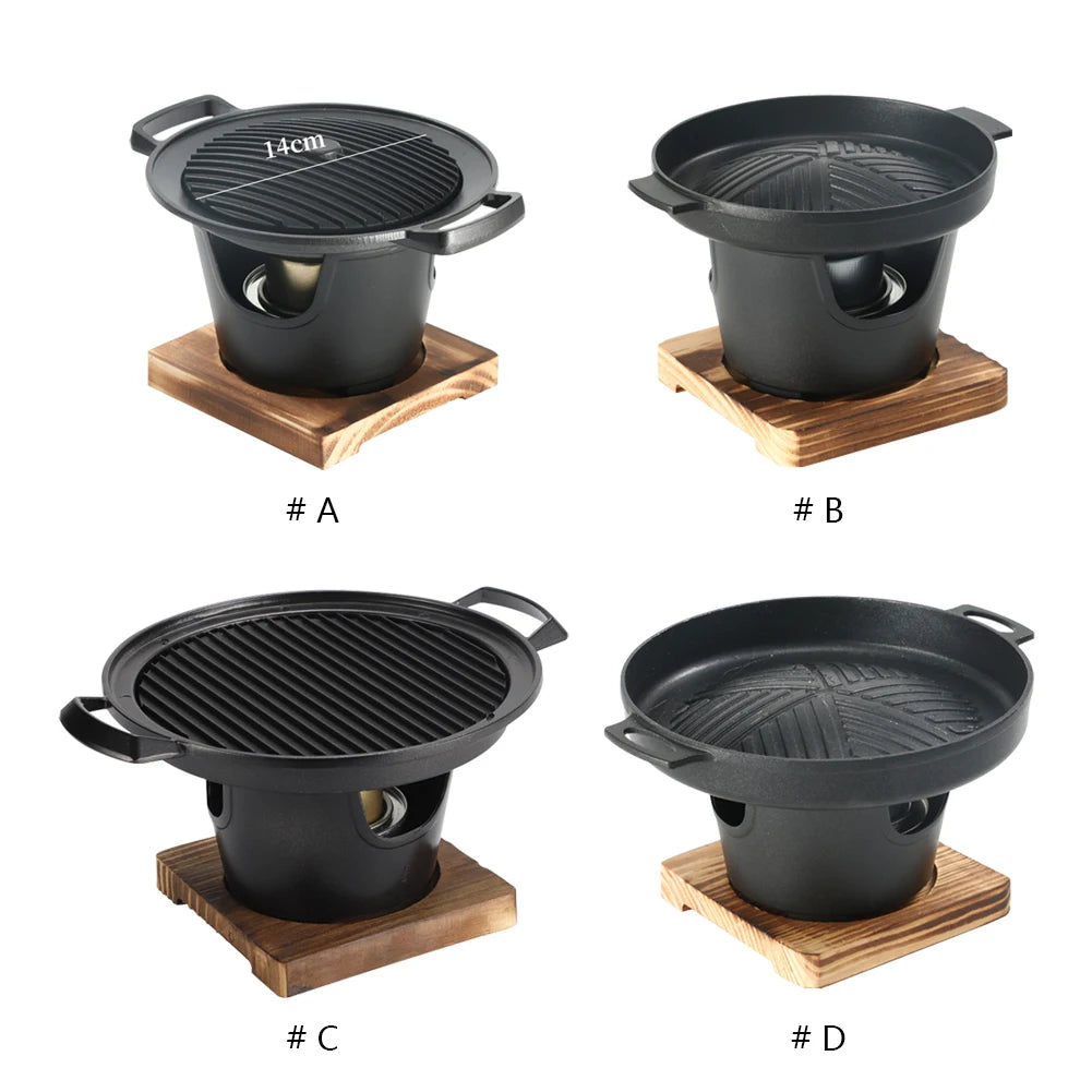 Mini Barbecue Stove Detachable Japanese Alcohol Stove Non-stick BBQ Grill Furnace Roasting Meat Tool for Picnic Camping Stove