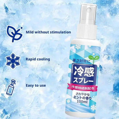 100ml Summer Cooling Spray Portable Ice Feeling Clothing Training Relief Long-lasting Hydrating Cool Spray For Face& Body Bottle