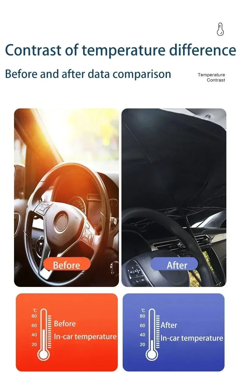 Car Sunshade Umbrella For Auto Shading Car Sun Shade Protector Parasol Summer Sun Interior Windshield Protection Curtain