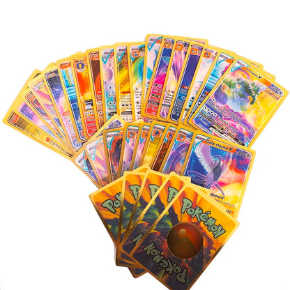 27pcs/50pcs Pokemon 3D Conversion Card English Version Vmax Charizard Pikachu Pikachu Rare Collection Trainer Colorful Card Box