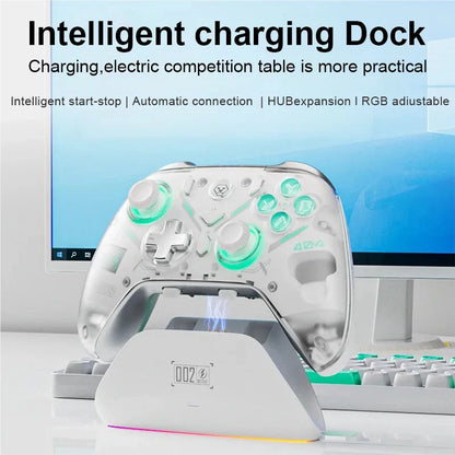 Aolion K20 RGB Wireless Gaming Controller With Charging Dock Gamepad Hall Effect Joystick Trigger For Switch 2/PC/Phone/Switch