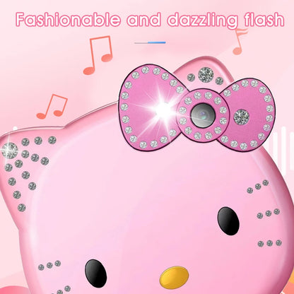 2024Hot miniso Hello Kitty Kawaii Mini Flip Phone I68 Girl Mobile Phone Student Anime Phone Music Mobile Phone Kid Birthday Gift
