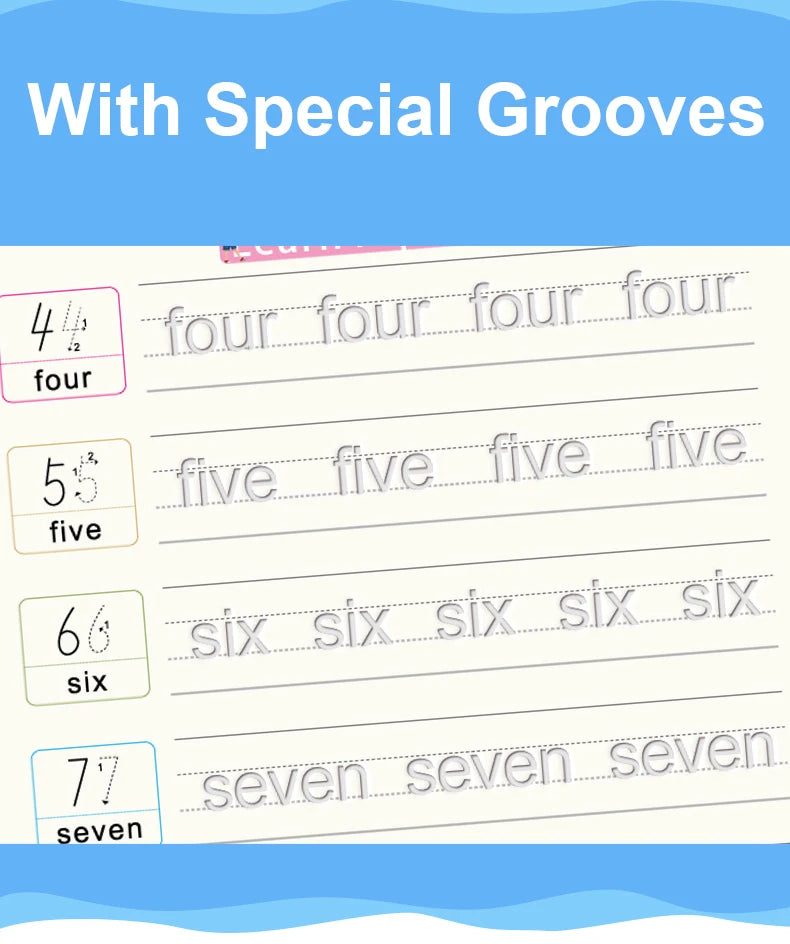 Writing Exercise Books English Groove Magic Practice Copybook Children's Book Learning Numbers Letters Alphabet Calligraphy Gift