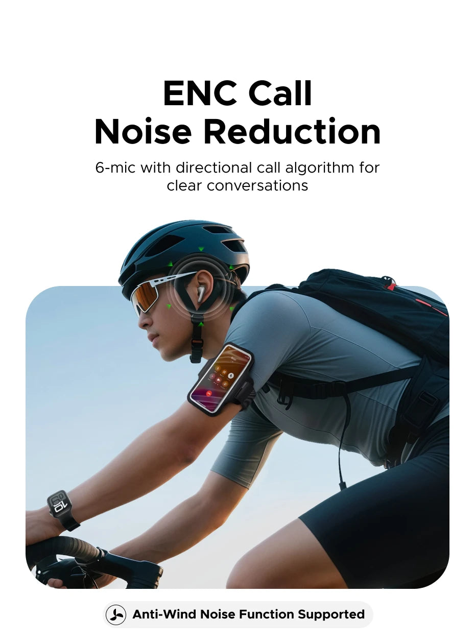UGREEN Lightbuds Semi-open Adaptive Active Noise Cancellation ANC Wireless Bluetooth Earphones With LCD Full Color Smart Screen