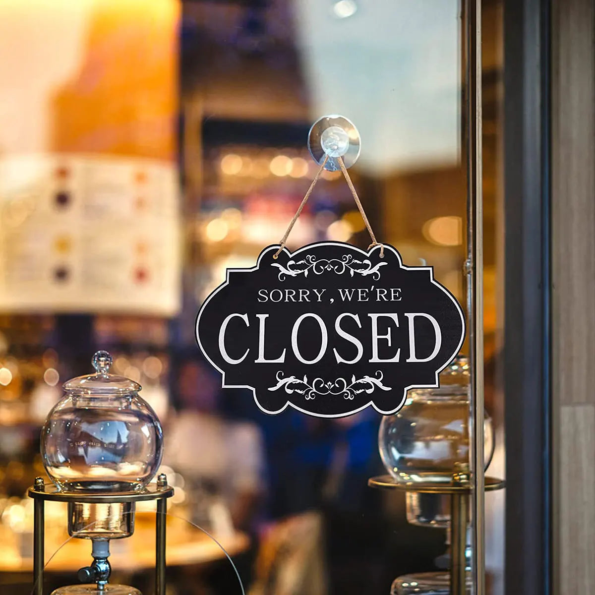 Open And Closed Business Sign Retro Wooden Stores Hanging Sign Waterproof Double Sided Reversible Business Sign For Door Window