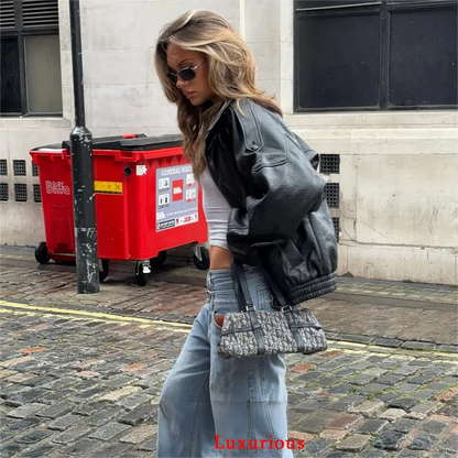 KONDALA Casual Chic Black Leather Jackets Women Long Sleeve Buttons Elastic Oversized Coats Fashion 2026 Spring Streetwear Coats