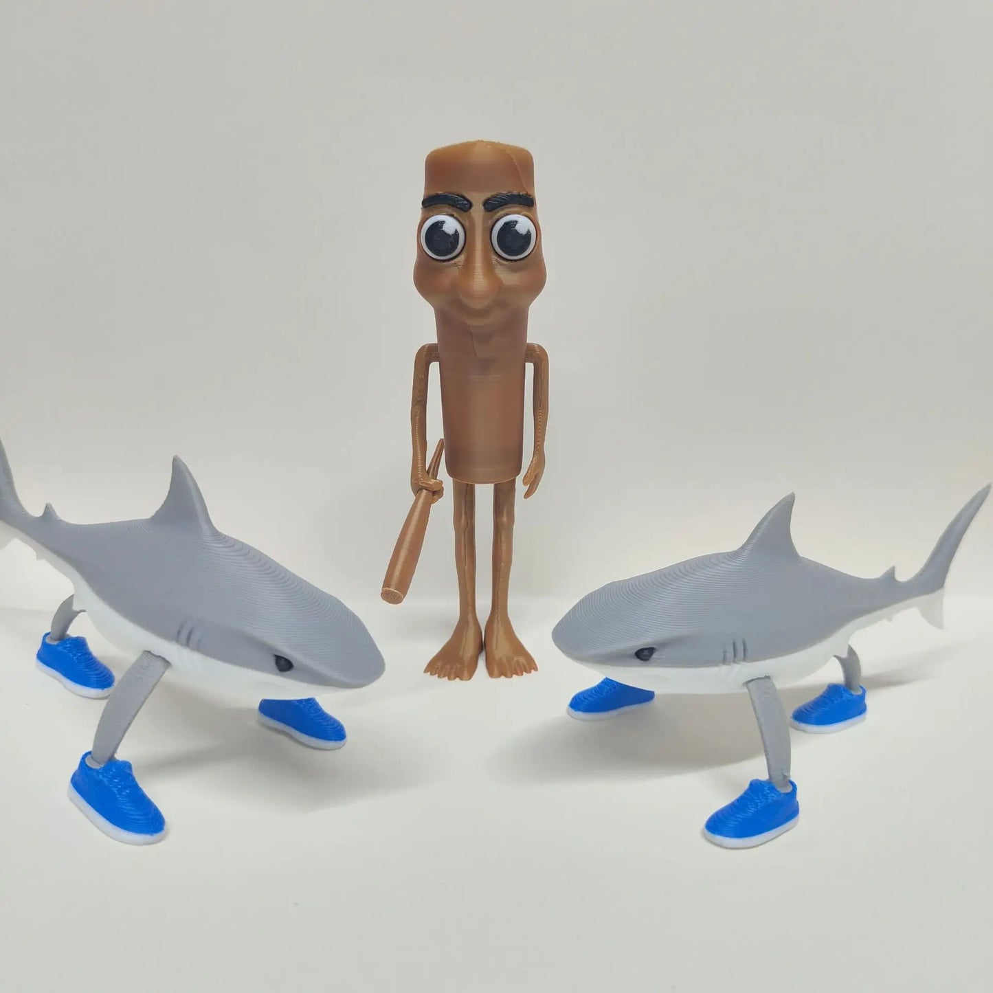 3D Printed Shark Figurine Tralalero Tralala Tun Tung Sahur Toy Classic of Mountains and Seas Figure Desktop Decor Birthday Gift