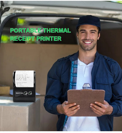 58mm Portable Mini Printer Thermal Label Printer Wireless Receipt Bluetooth Pocket Printer For Small Business/ Computers Printer