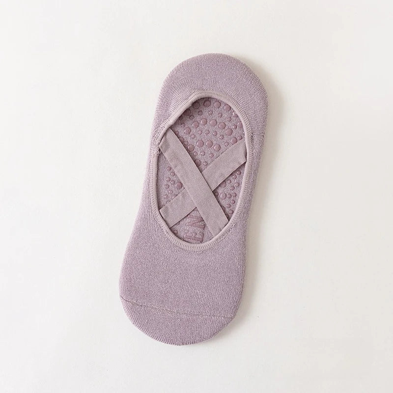 1-5 Pairs of Women's Non-Slip Yoga Socks for Dance Pilates Gym Breathable Cotton No-Show Socks with Silicone Grip Indoor Workout