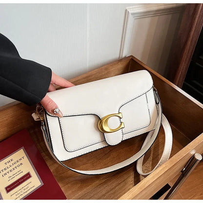 New Women's High-End Pure Color Simple Square Bag Multi-Layer Commuting Single Shoulder Bag Neutral Minimalist Style