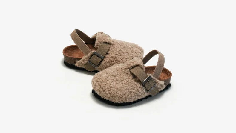 Kids Fleece Slippers - Warm Plush Clogs for Boys & Girls | Soft Sole Baby Shoes