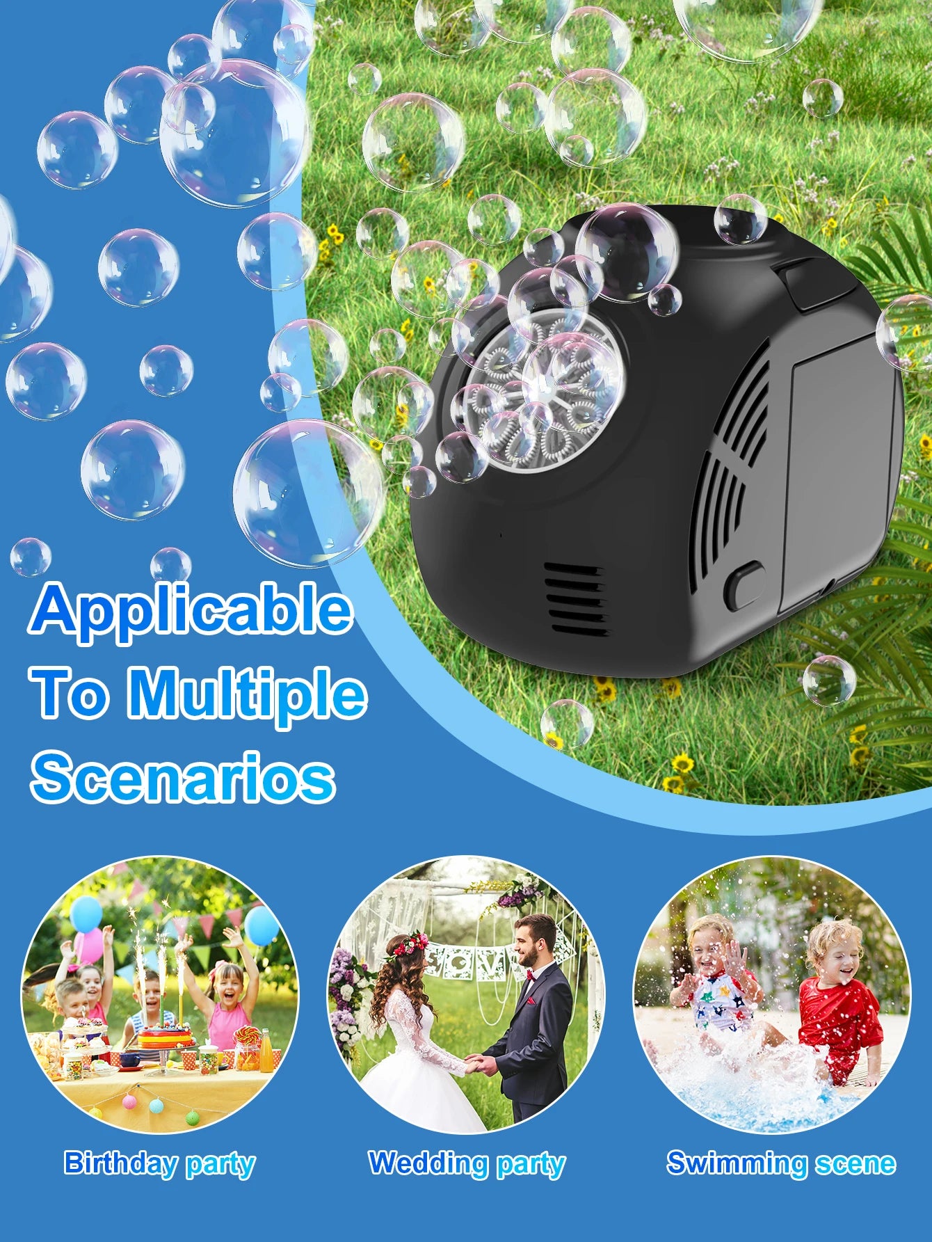 10 hole fully automatic bubble machine for children's kindergarten outdoor activities bubble toy without battery bubble water