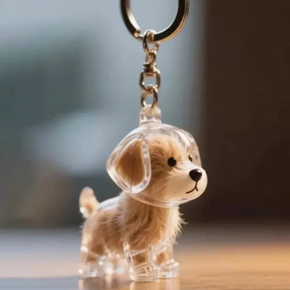 Transparent Dog Hair Storage Container Adorable Pet Keepsake Capsule Pendant With Key Ring for Pet Lovers DIY Memorial Keychain