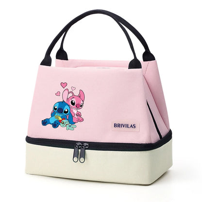 Isolierte Lunchtasche von Stitch, tragbare Aufbewahrungstasche für Lunchboxen, faltbare, isolierte Kühltasche, ideal für Büro, Schule und Picknick