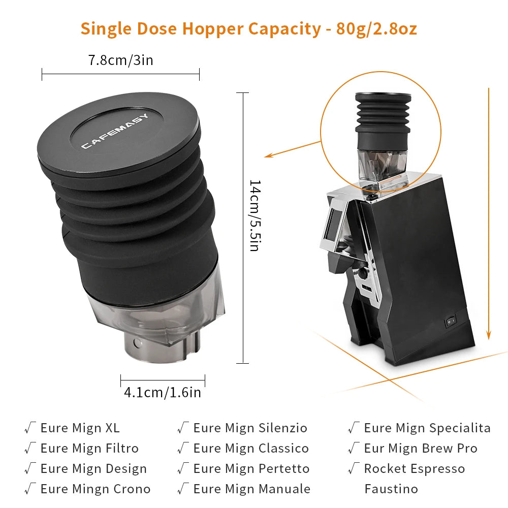 CAFEMASY Coffee Beans Grinder Single Dose Hopper Bellows For Eureka Oro Mignon Coffee Grinder Bean Bin Blowing Cleaning Tools